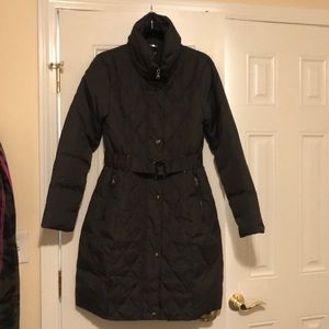 NWT Express womens charcoal belted puffer jacket